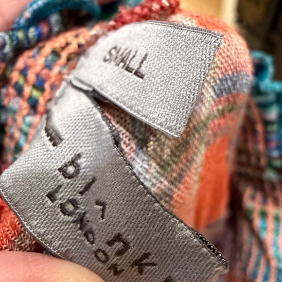 Blank London Size Small Multicolor Plaid Red Blue Mock Neck Women's Blouse Top - Picture 2 of 12